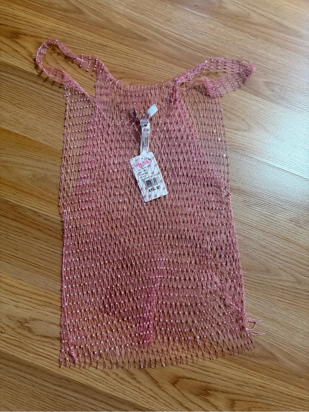 Love Tree Pink Rhinestone Mesh Top